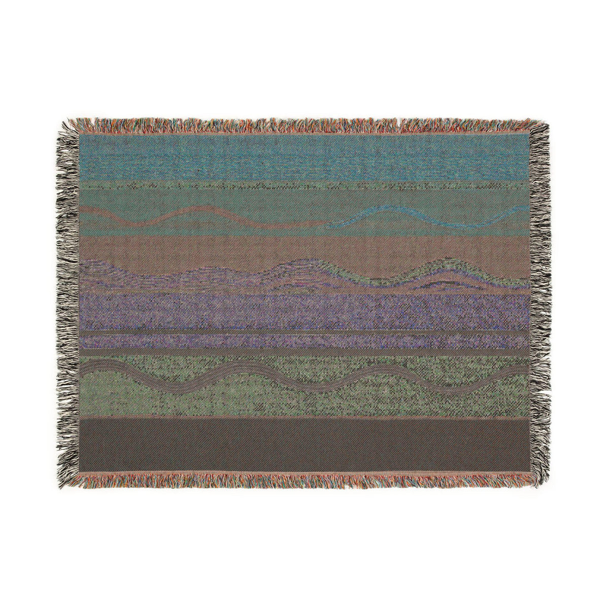 Southwestern Stripes Woven Blanket | Aztec Wave Pattern, Boho Throw