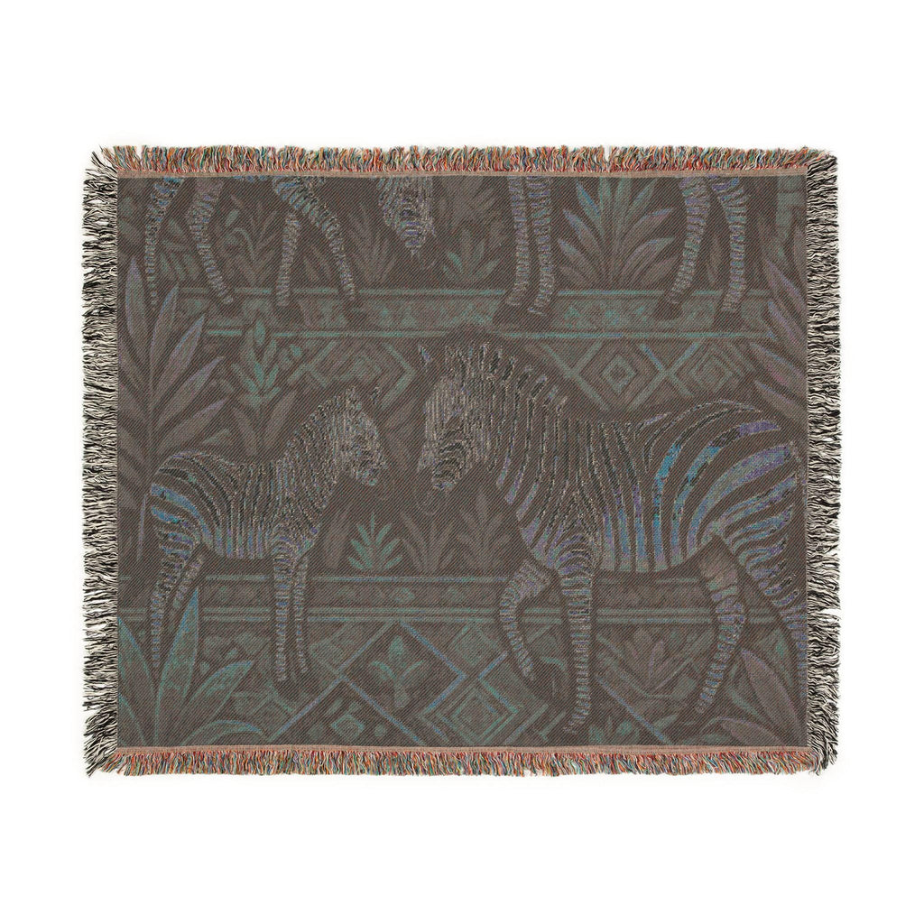 Zebra Tapestry Woven Blanket | African Safari Animal Throw