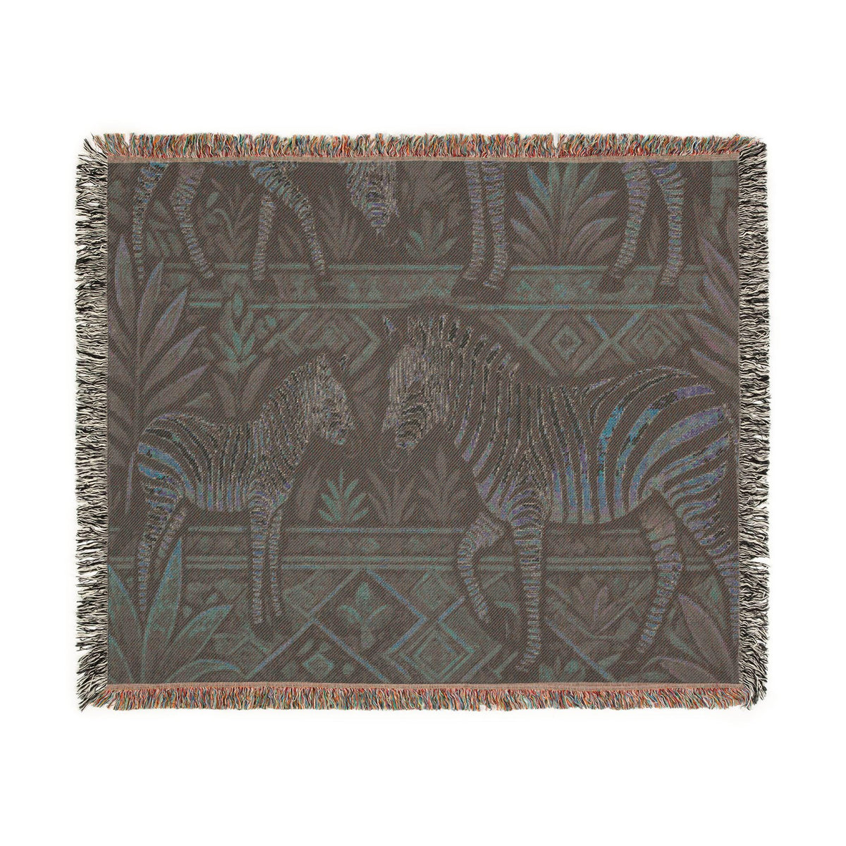 Zebra Tapestry Woven Blanket | African Safari Animal Throw