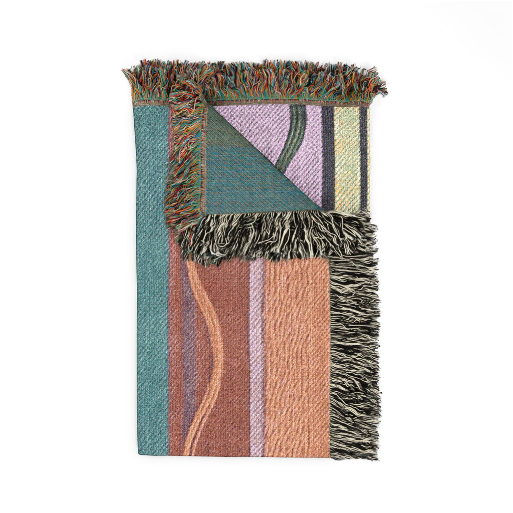 Southwestern Stripes Woven Blanket | Aztec Wave Pattern, Boho Throw