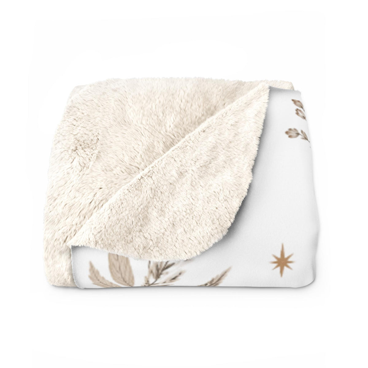 Fall Ghosts Pumpkin Floral Sherpa Fleece Blanket | Halloween Cozy Throw