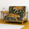 Leopard Jungle Woven Blanket | Tropical Foliage Animal Throw