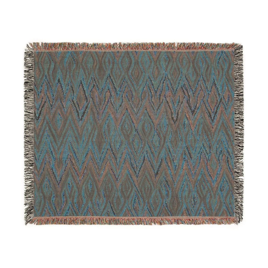 Southwestern Diamond Pattern Woven Blanket | Aztec Throw with Fringe
