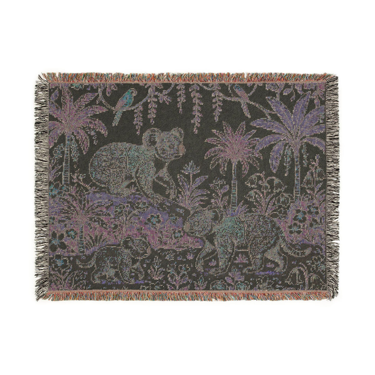 Koala Jungle Woven Blanket | Reversible Palm Tree Animal Throw
