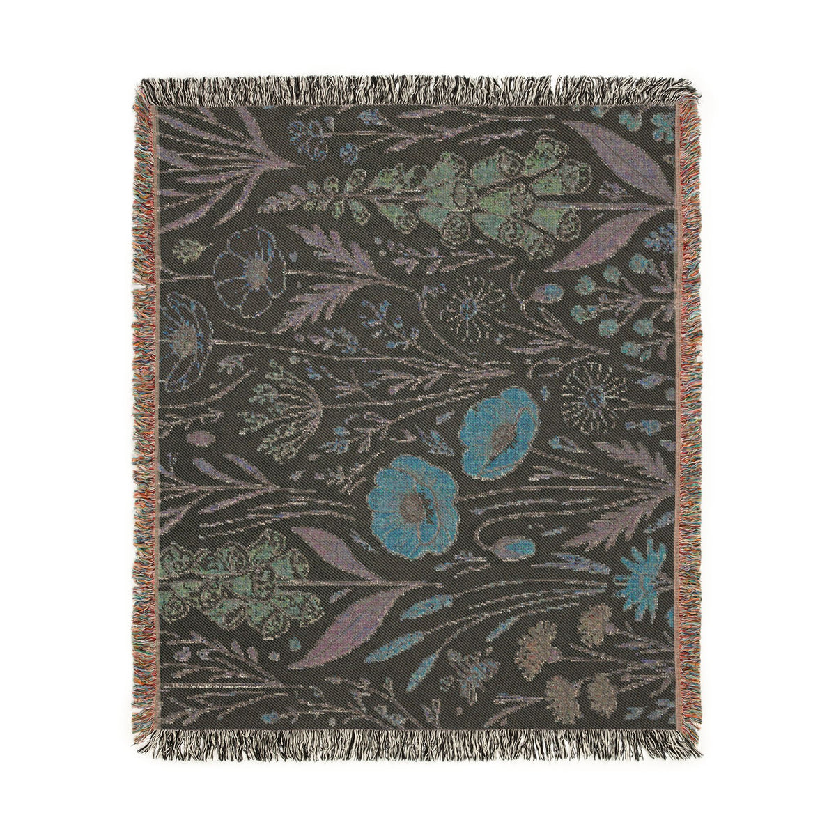 Wildflower Tapestry Woven Blanket | Floral Throw, Boho Home Decor