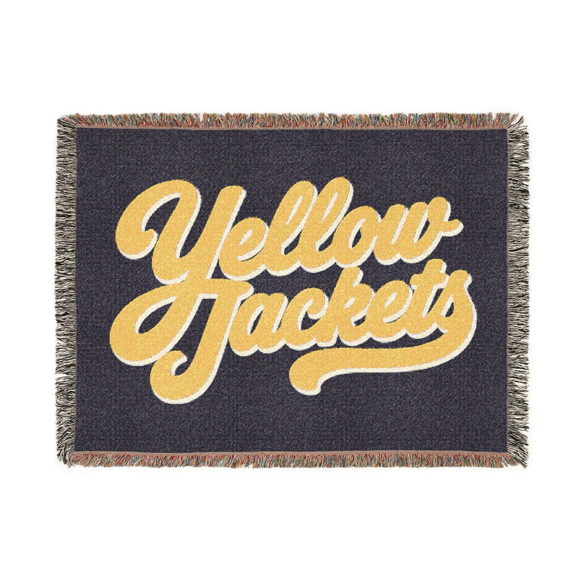 Yellow Jackets Script Logo Woven Blanket | Team Spirit Throw