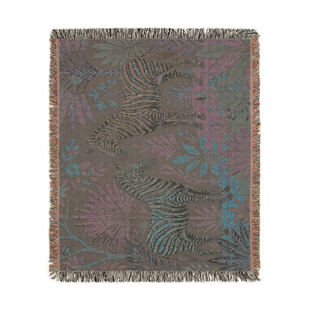 Jungle Zebra Tapestry Woven Blanket | Safari Animal Throw