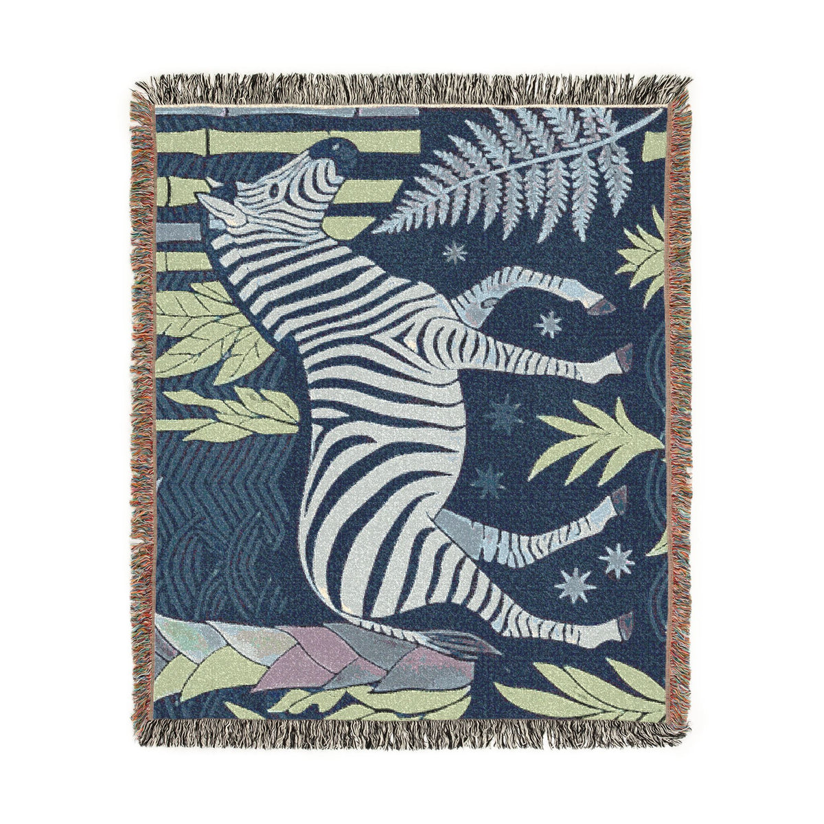 Zebra Jungle Woven Blanket | Tropical Safari Throw
