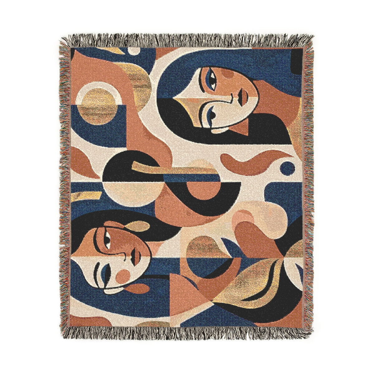 Modern Woven Blanket, Geometric Throw | Cozy Living Room Decor