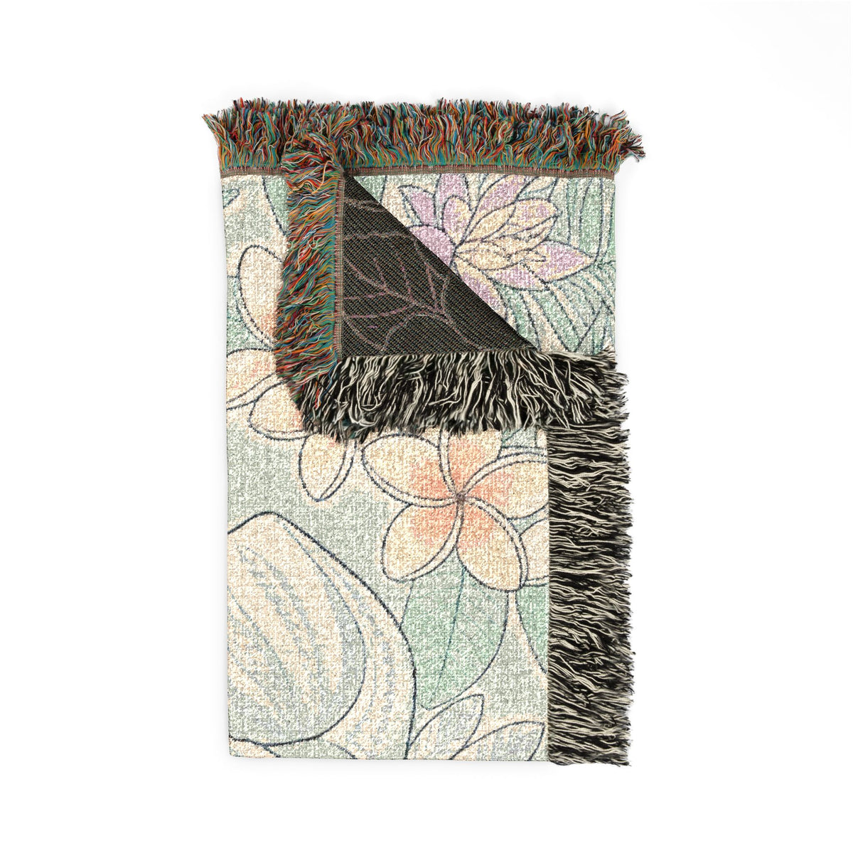 Floral Elephant Woven Blanket | Pastel Boho Jungle Throw
