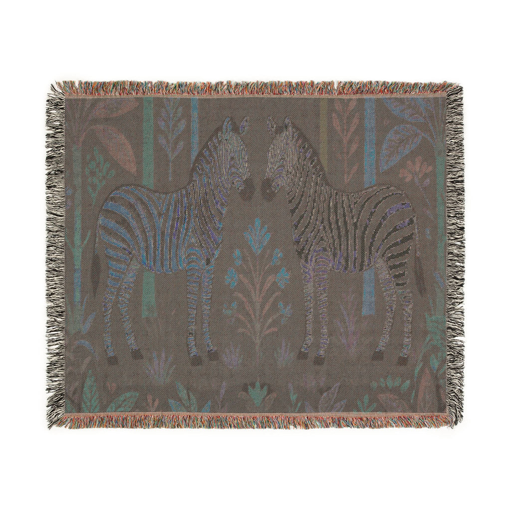 Zebra Tapestry Woven Blanket | Boho Safari Animal Throw