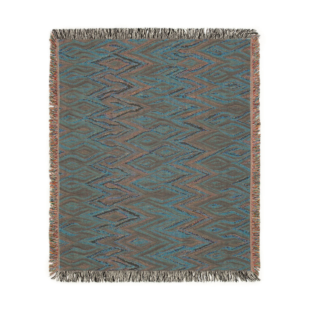Southwestern Diamond Pattern Woven Blanket | Aztec Throw with Fringe