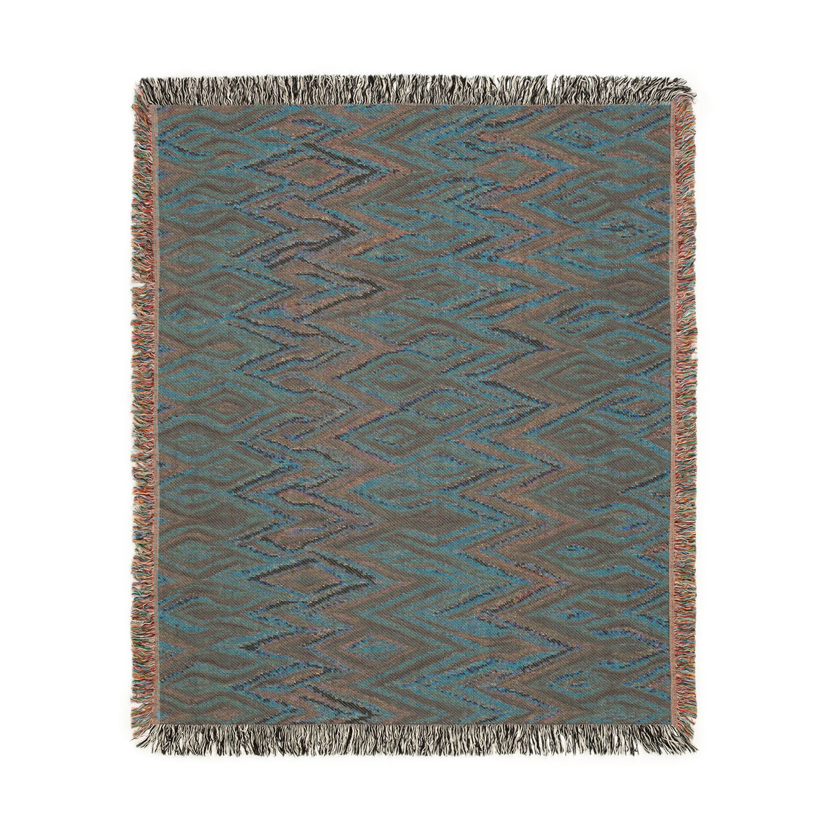 Southwestern Diamond Pattern Woven Blanket | Aztec Throw with Fringe