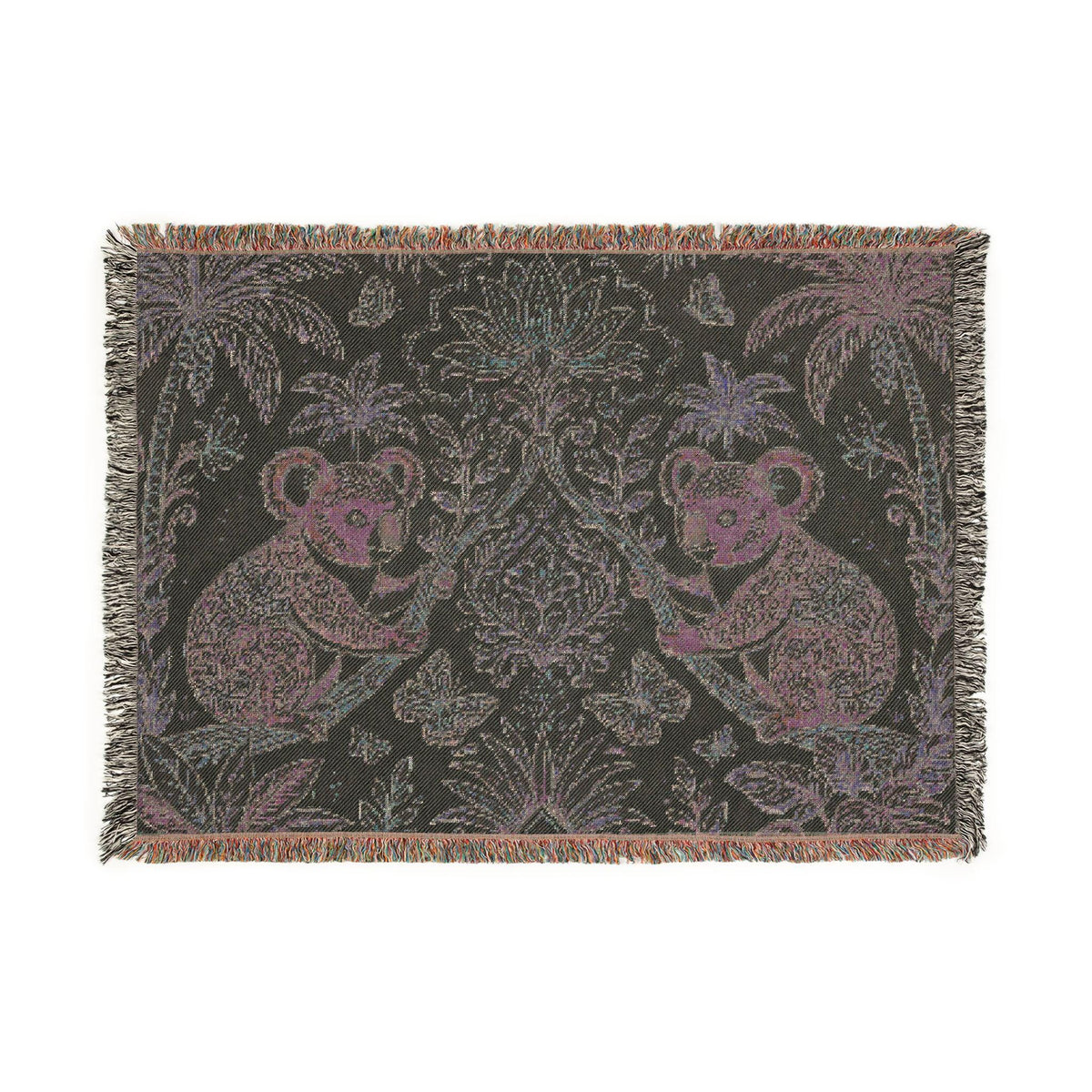 Koala Botanical Tapestry Woven Blanket | Jungle Animal Throw