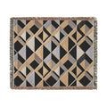 Geometric Art Deco Woven Blanket | Mid-Century Diamond Pattern Throw