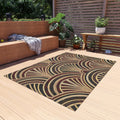 Art Deco Fan Pattern Outdoor Rug | Geometric Entryway Doormat