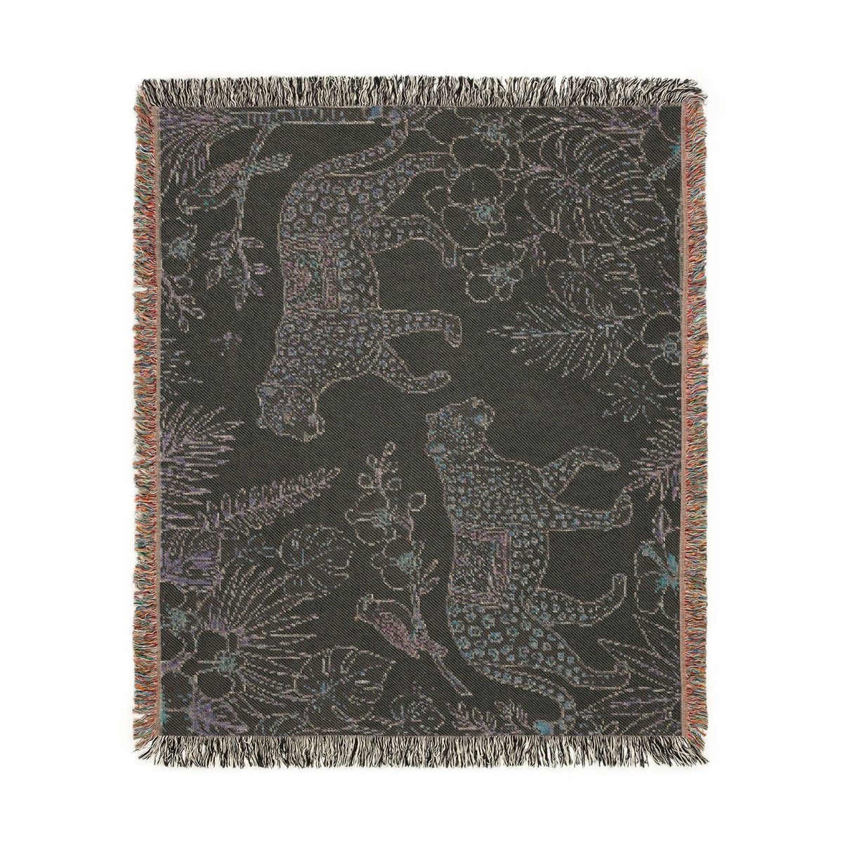 Tropical Leopard Woven Blanket I Animal Throw