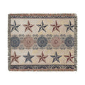 Rustic Star Pattern Woven Blanket | Southwestern Throw, Fringe Edge