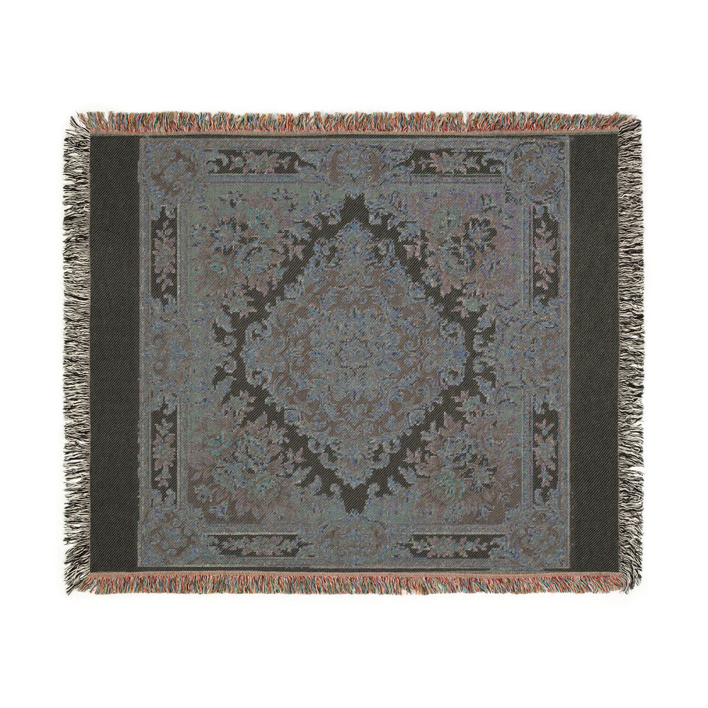 Baroque Floral Woven Blanket | Elegant Vintage Ornamental Throw