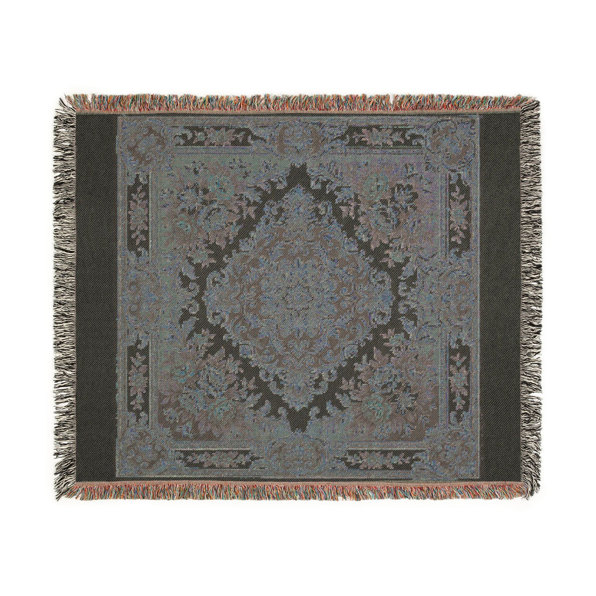 Baroque Floral Woven Blanket | Elegant Vintage Ornamental Throw