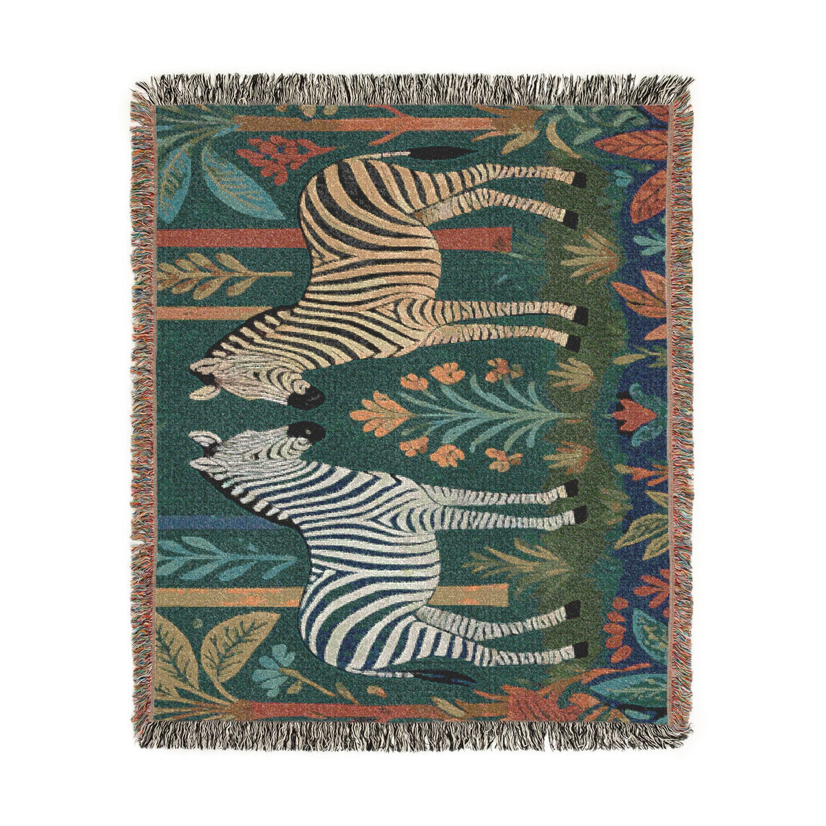Zebra Tapestry Woven Blanket | Boho Safari Animal Throw
