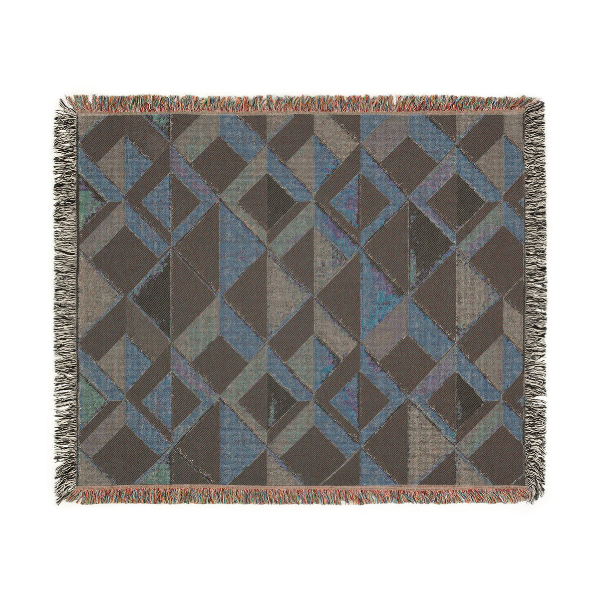 Geometric Art Deco Woven Blanket | Mid-Century Diamond Pattern Throw