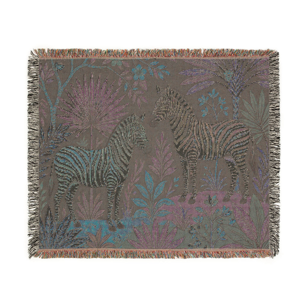 Jungle Zebra Tapestry Woven Blanket | Safari Animal Throw