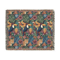 Tropical Toucan Floral Woven Blanket | Jungle Leaves Tapestry Throw