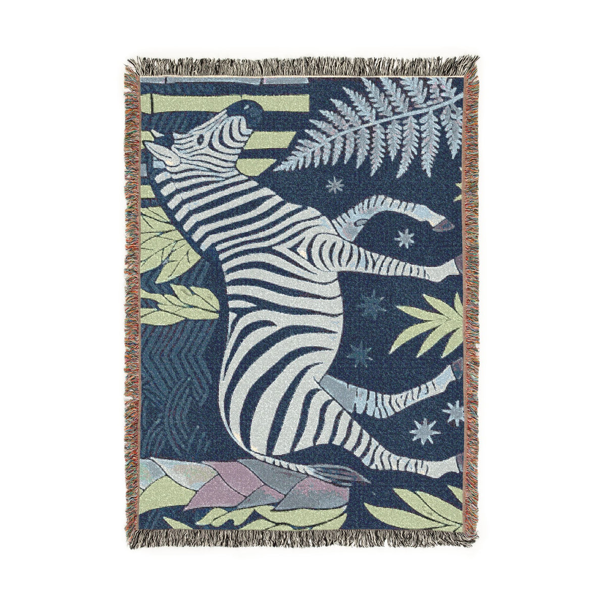 Zebra Jungle Woven Blanket | Tropical Safari Throw