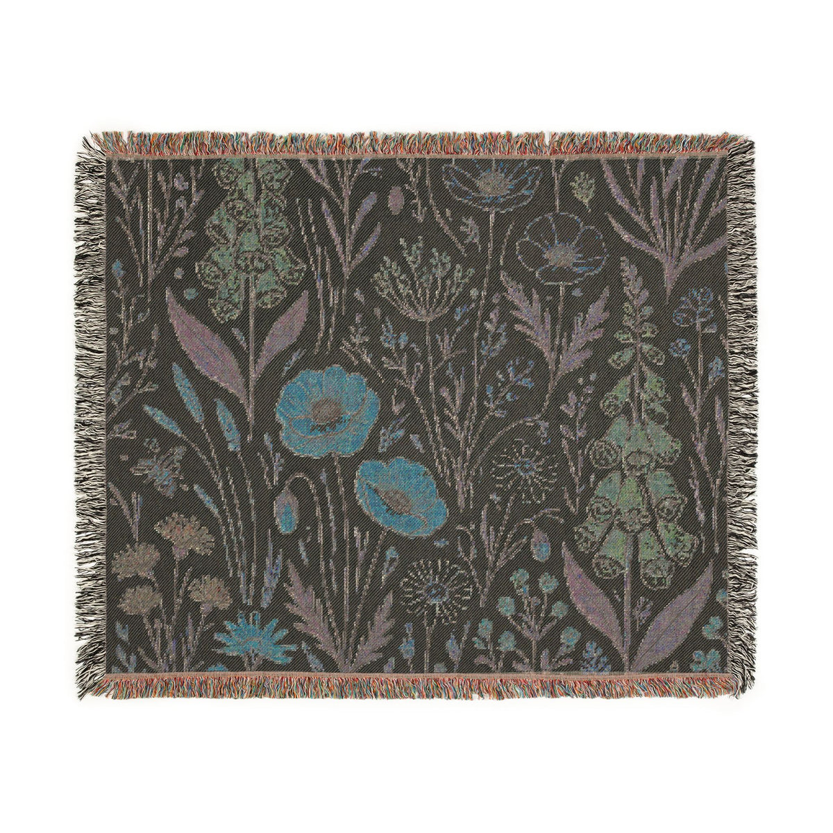 Wildflower Tapestry Woven Blanket | Floral Throw, Boho Home Decor