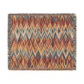 Southwestern Diamond Pattern Woven Blanket | Aztec Throw with Fringe
