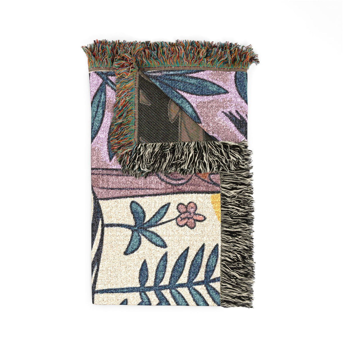 Zebra Jungle Illustration Woven Blanket | Botanical Animal Throw