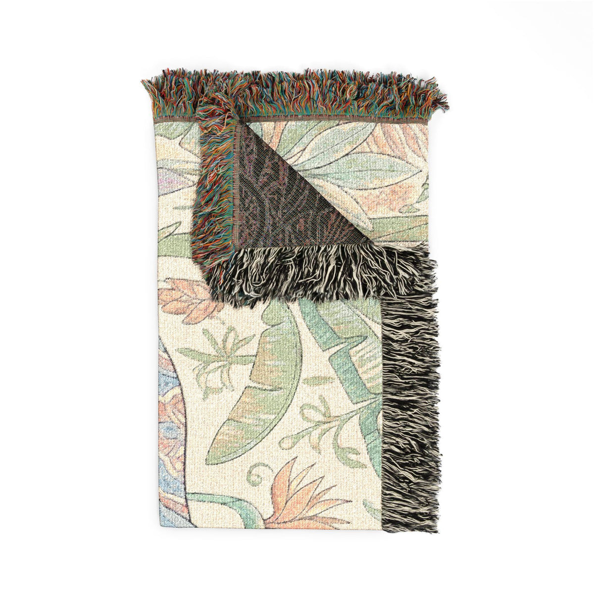 Boho Elephant Family Woven Blanket | Tapestry Throw, Jungle Floral