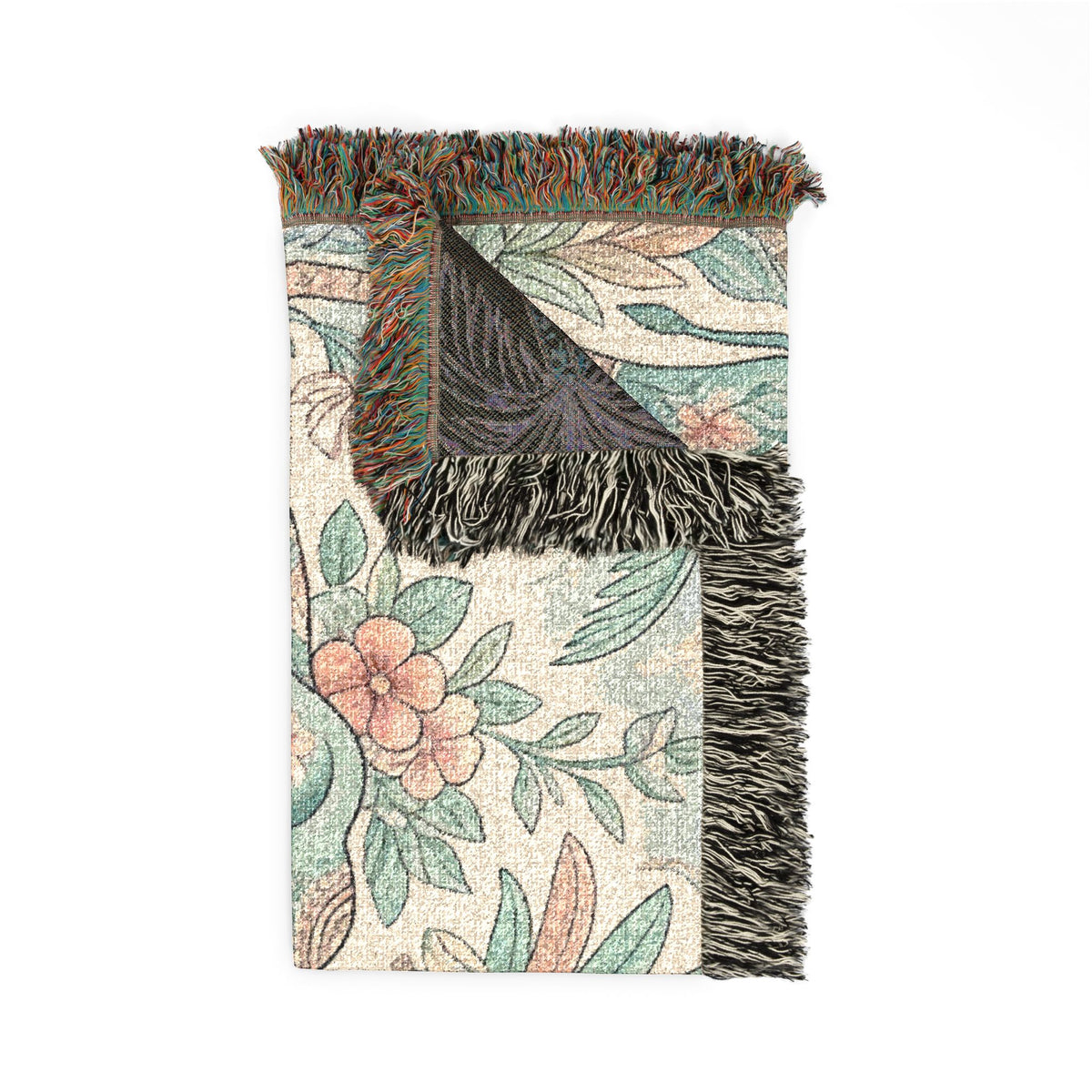 Boho Elephant Tapestry Woven Blanket | Palm Tree Floral Pattern