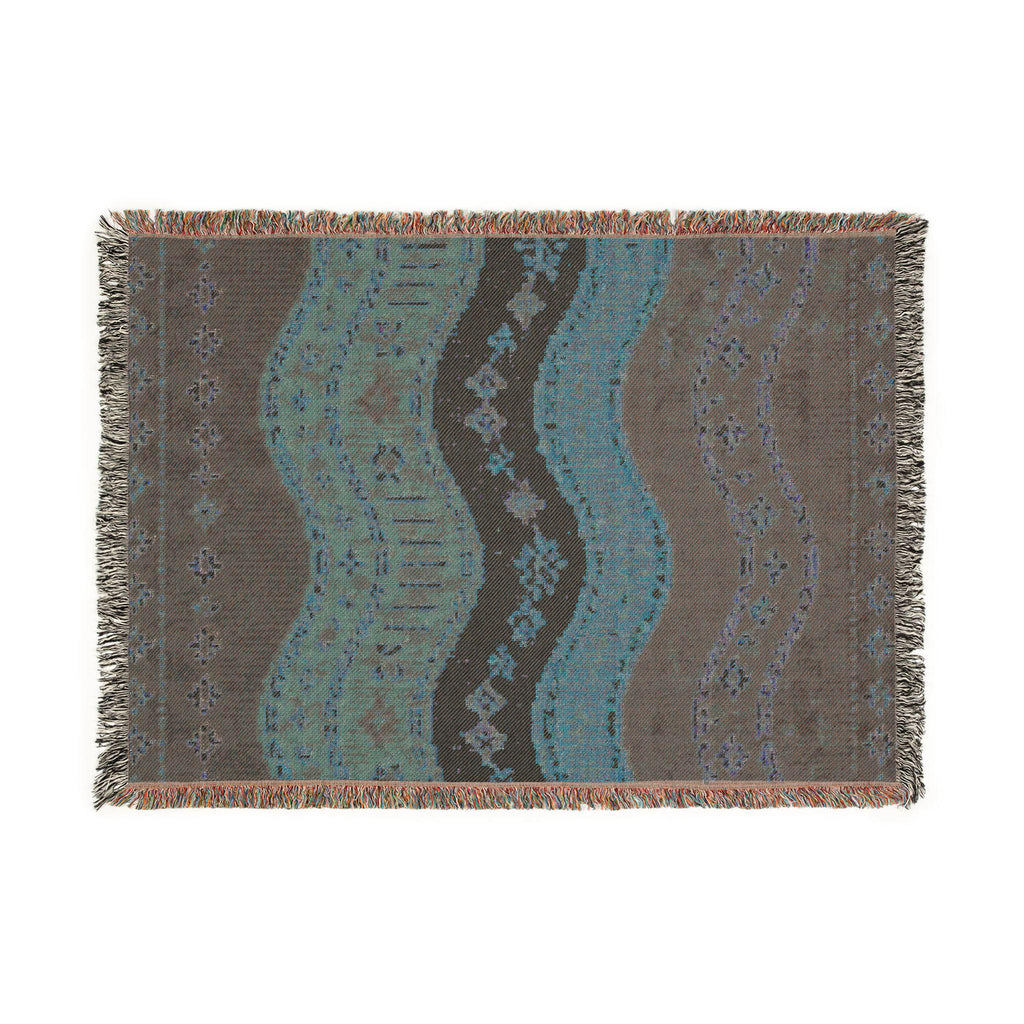 Southwestern Wave Pattern Woven Blanket | Boho Aztec Throw