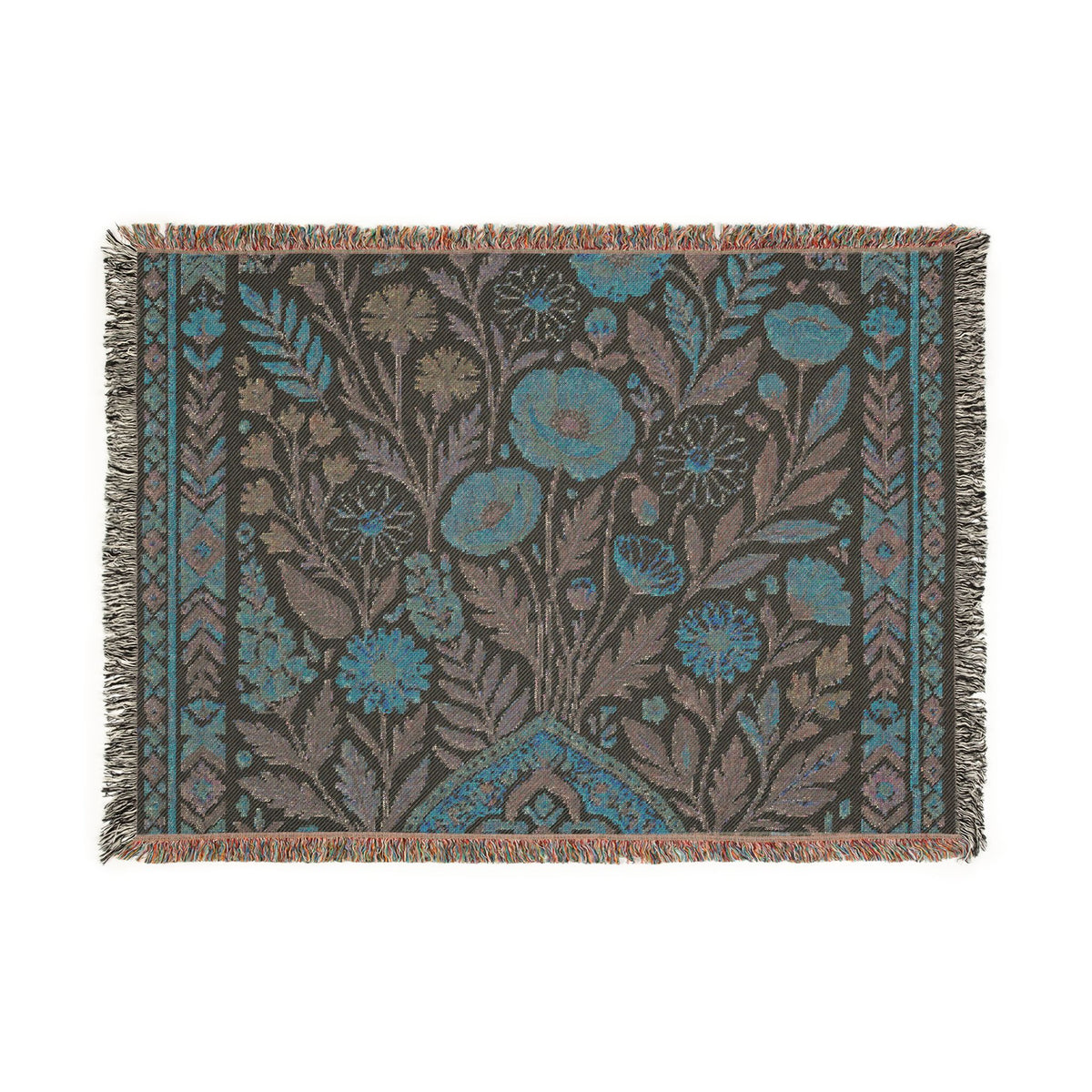 Vintage Floral Tapestry Woven Blanket | Boho Cottagecore Throw