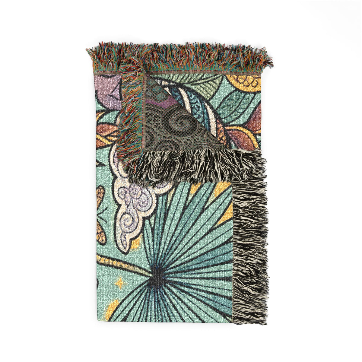 Jungle Zebras Woven Blanket | Tropical Animal Tapestry Throw
