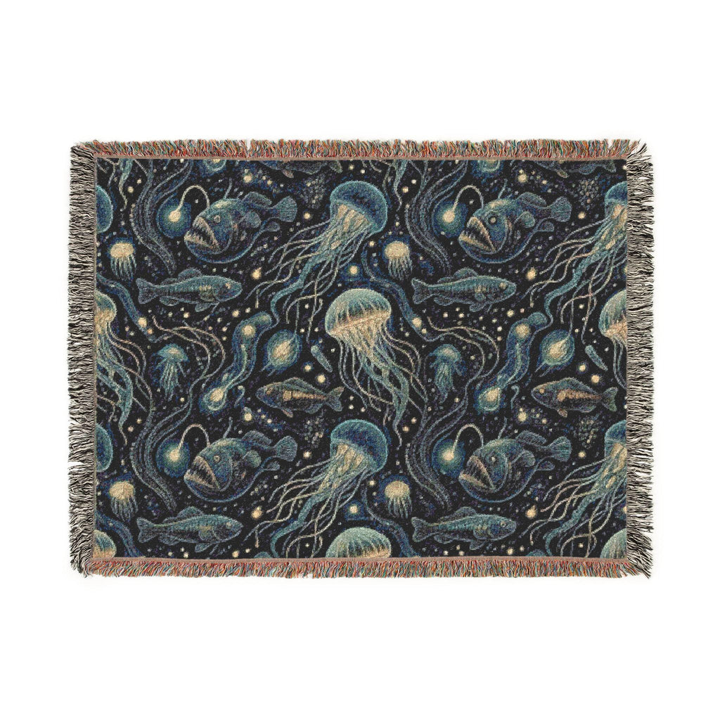 Jellyfish Night Sky Woven Blanket | Ocean Constellation Throw