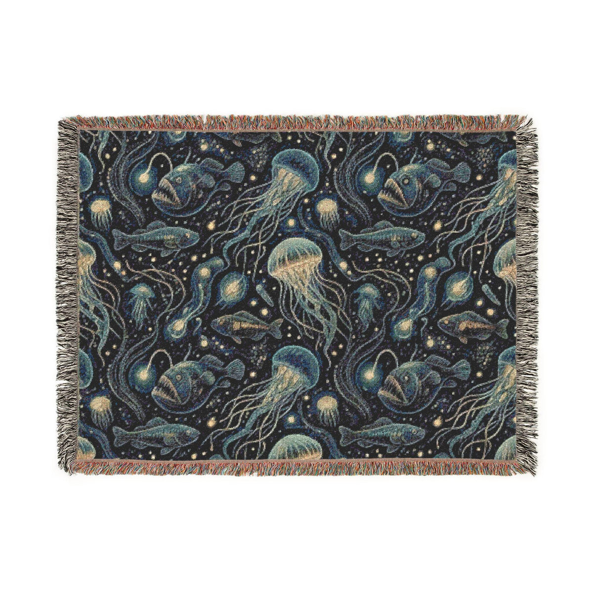 Jellyfish Night Sky Woven Blanket | Ocean Constellation Throw