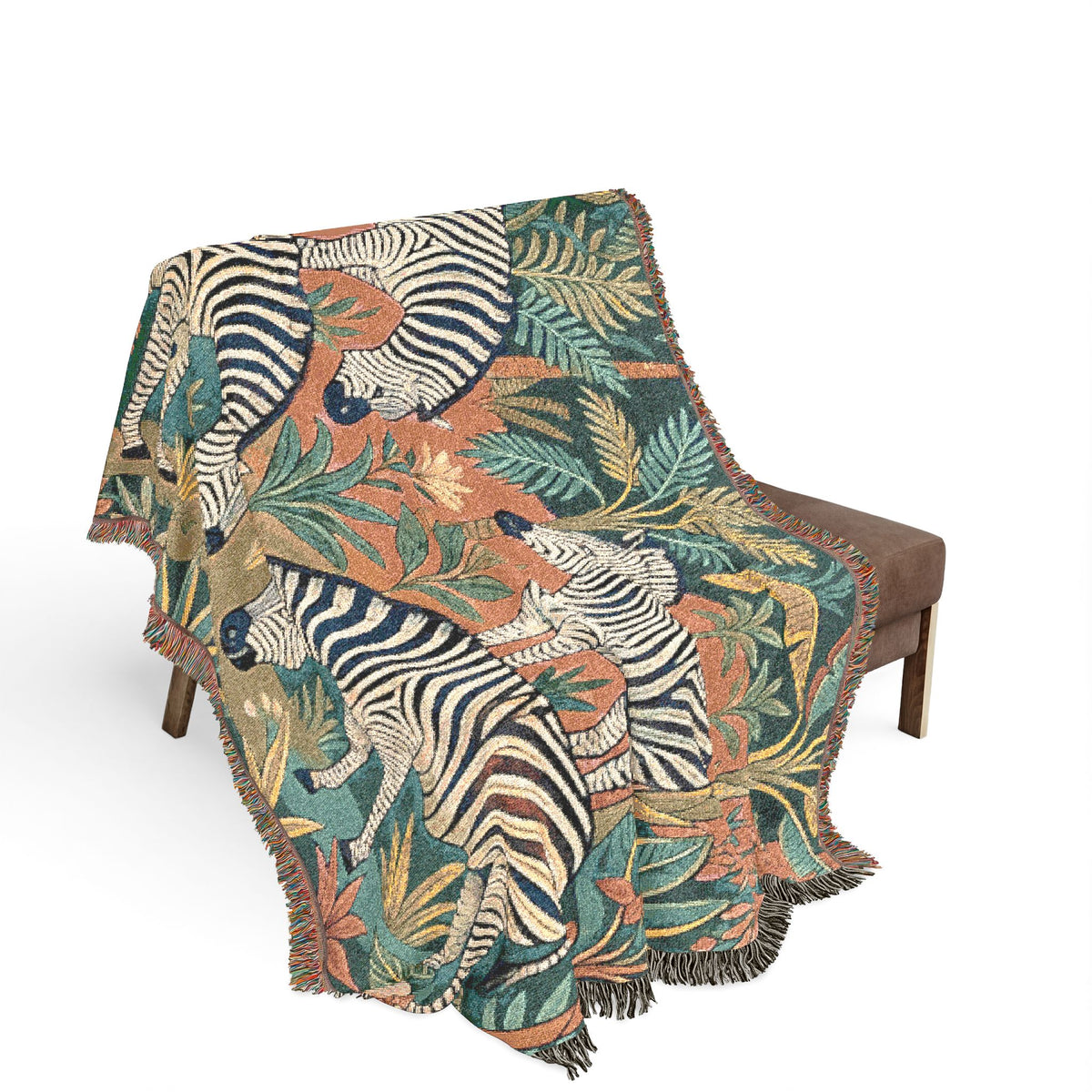 Zebra Safari Tapestry Woven Blanket | Animal Jungle Throw, Boho Home Décor