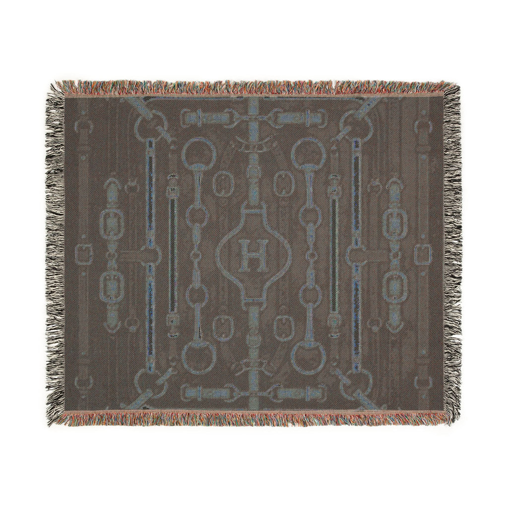 Equestrian Chain Pattern Woven Blanket | Horsebit Luxury Design