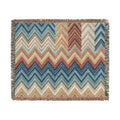 Chevron Aztec Pattern Woven Blanket | Southwestern Throw, Fringe Edge