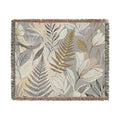 Modern Floral Fern Woven Blanket, Floral Fern Throw | Botanical Home Decor