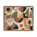 Mid-Century Mod Geometric Woven Blanket | Retro Modern Throw