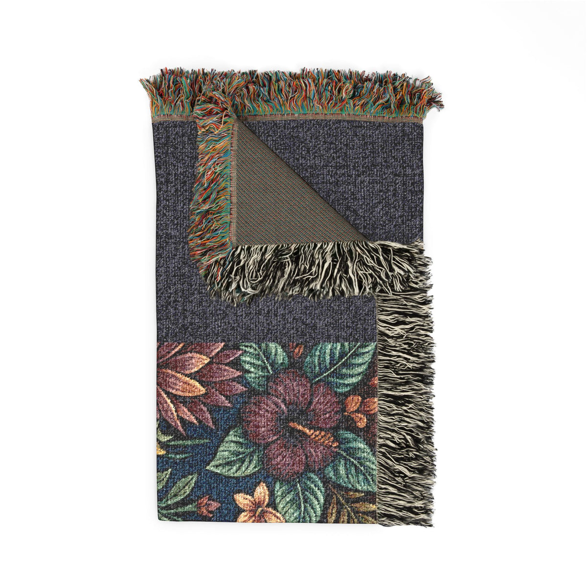 Floral Leopard Tapestry Woven Blanket | Vintage Botanical Cat Motif