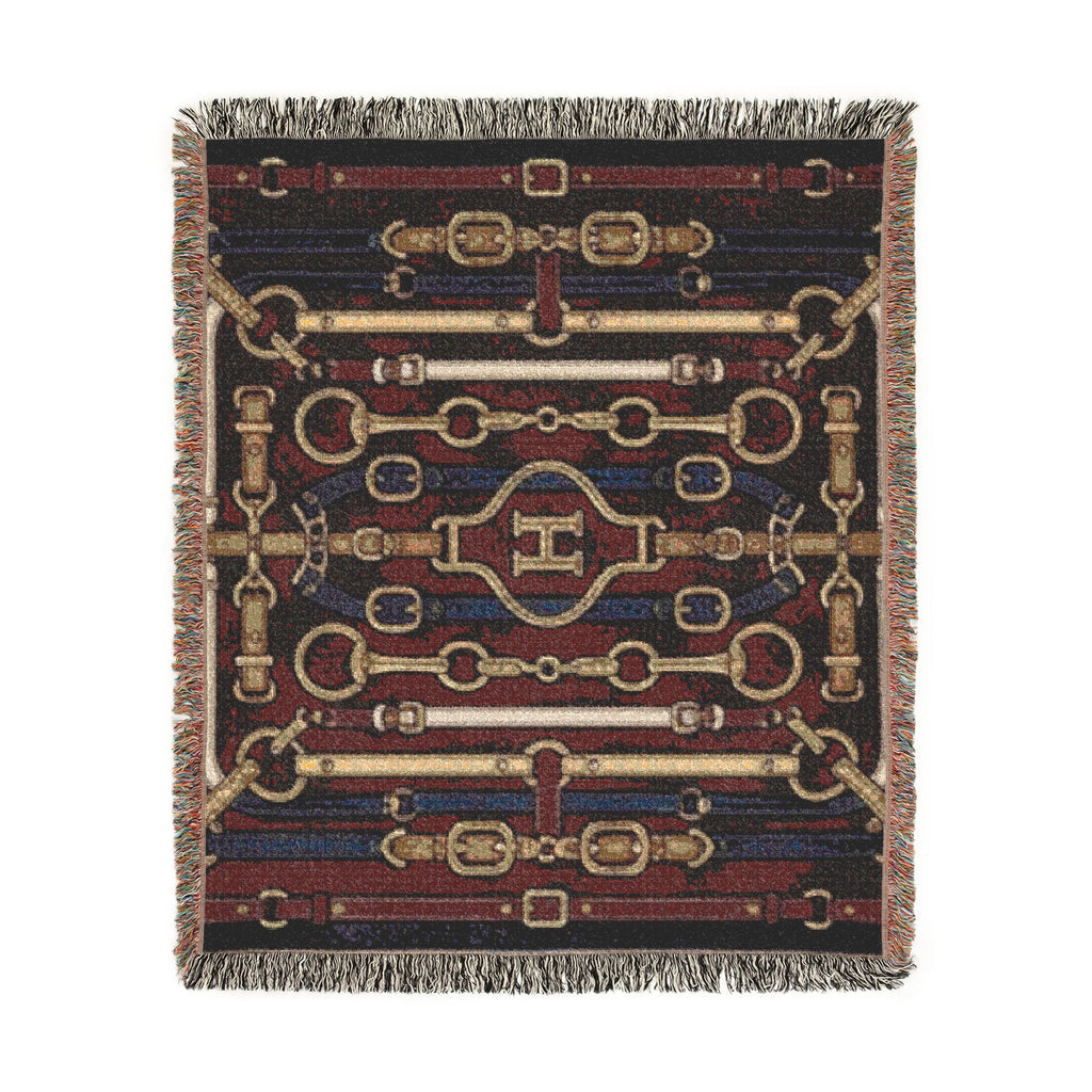 Equestrian Chain Pattern Woven Blanket | Horsebit Luxury Design