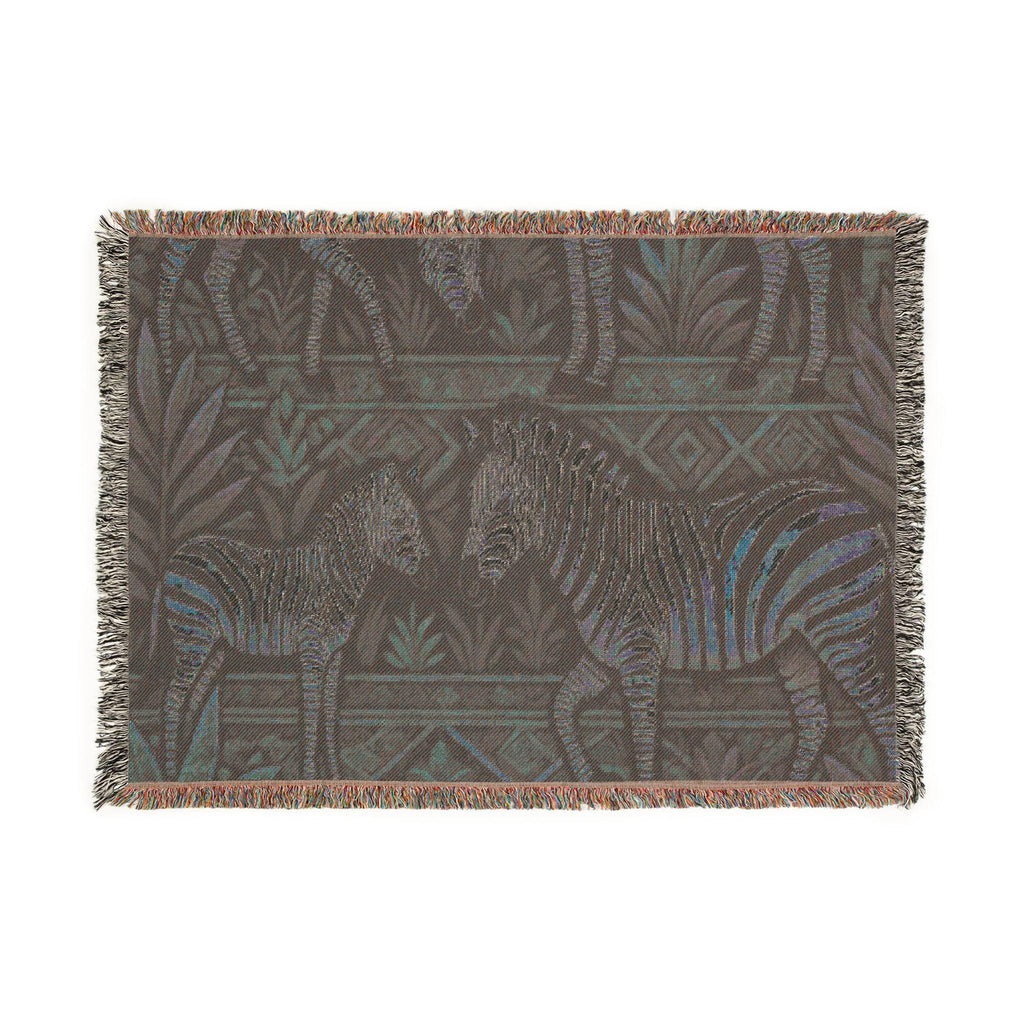Zebra Tapestry Woven Blanket | African Safari Animal Throw