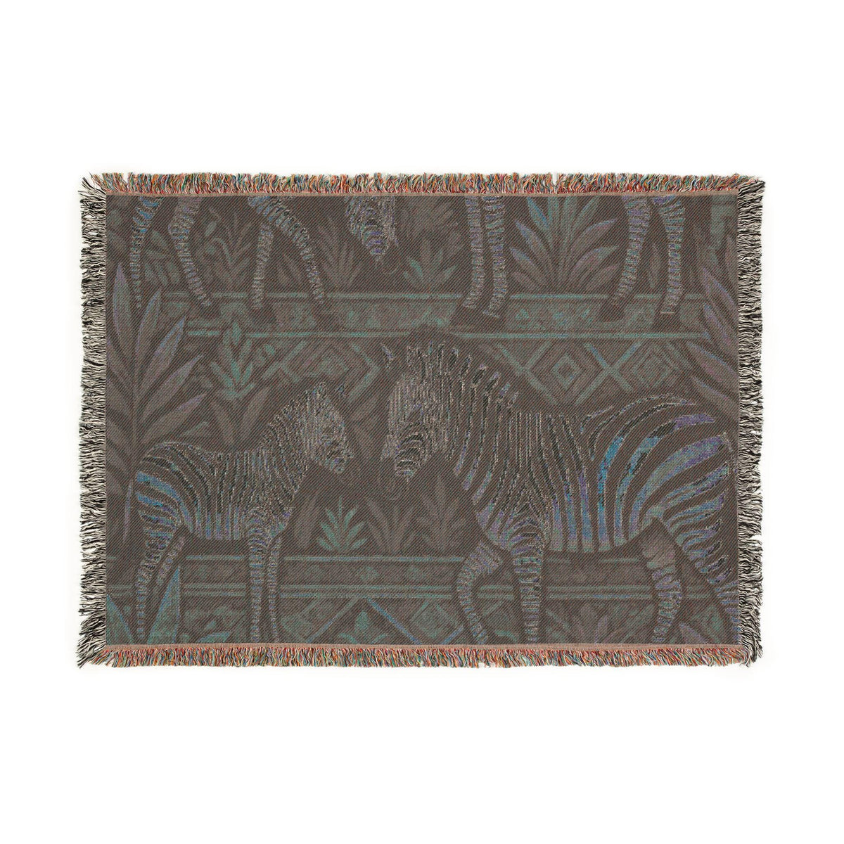 Zebra Tapestry Woven Blanket | African Safari Animal Throw