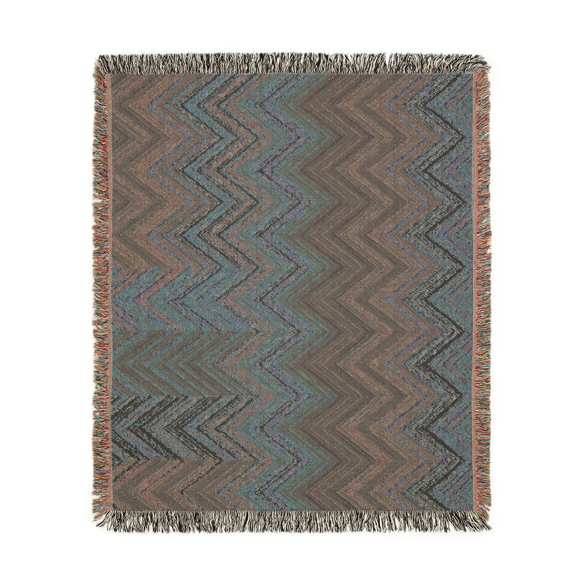 Chevron Aztec Pattern Woven Blanket | Southwestern Throw, Fringe Edge