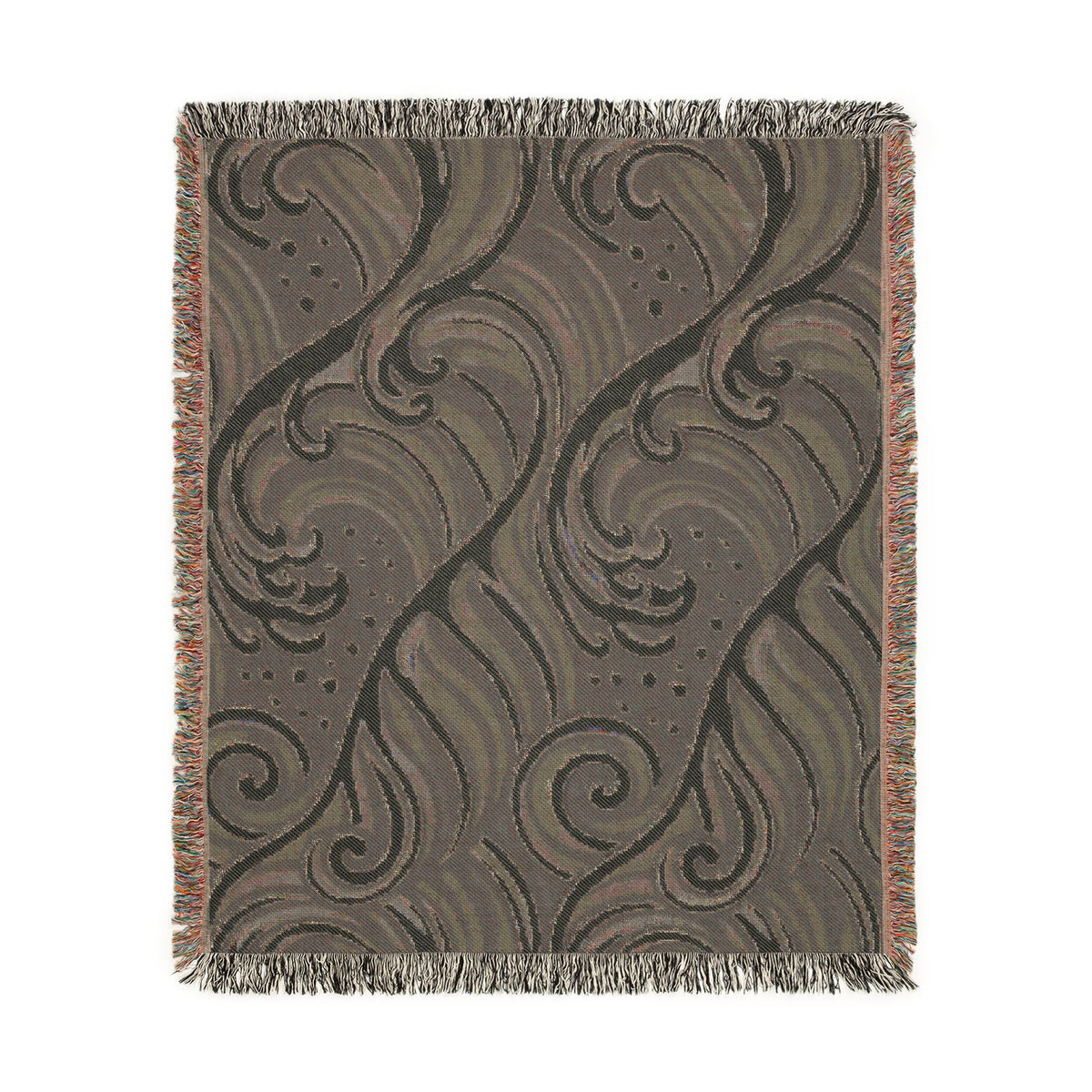 Ocean Wave Pattern Woven Blanket | Nautical Blue Throw